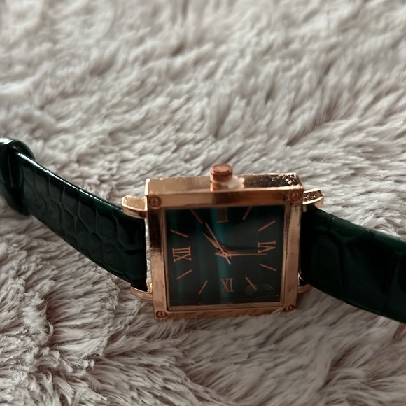 Elegant Green Vegan Croc Watch